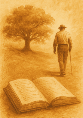 Becoming-in-Verse-a-Sacred-Thread-Through-Our-2025-Vision-Man-Walking-with-Stick-and-open-Book