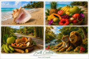 Image created with the assistance of ChatGPT by OpenAI Earth Creations™ | From a Conch Shell to Nature-Inspired Art First Design Launch