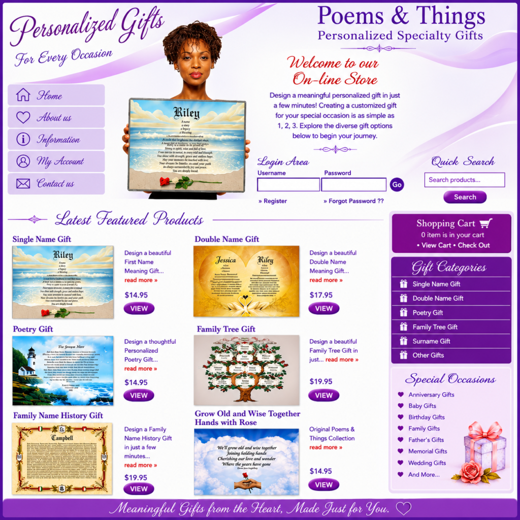 P&T Personalized Specialty Gifts Home Snapshot